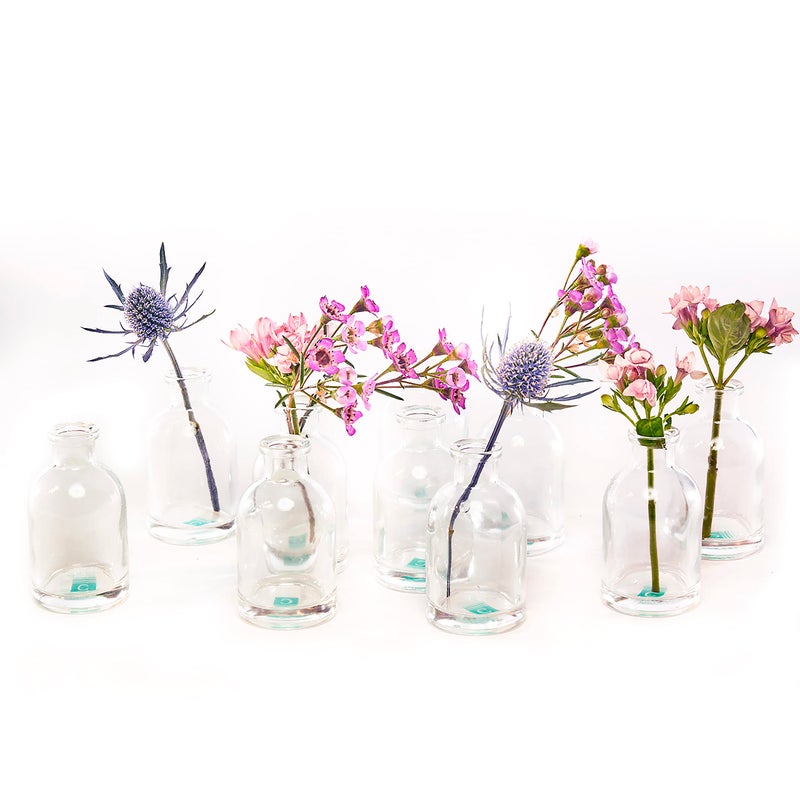 CHIVE â€˜Loftâ€™ Small Mini Flower Vases - Clear Glass Bud Vases, Set of 10 - Cute Vintage Rustic Centerpieces for Wedding, Events & Home - Premium Quality, Designed to Last - Image 3